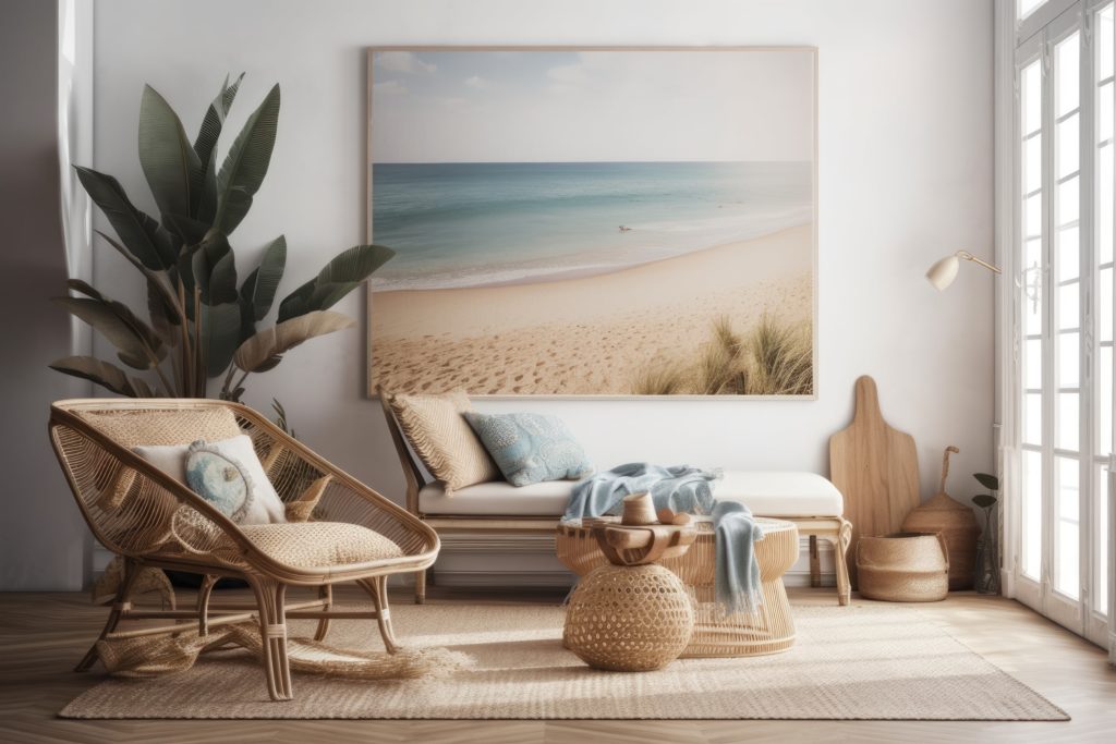 Portrait of a Room with Well Designed | Anna Jane Interiors | Coastal Farmhouse Interior for 30A Cottages in Grayton Beach
